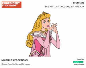Aurora - Disney's Sleeping Beauty - Embroidery Design in 3 sizes & 8 formats