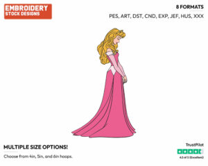 Aurora - Disney's Sleeping Beauty - Embroidery Design in 3 sizes & 8 formats