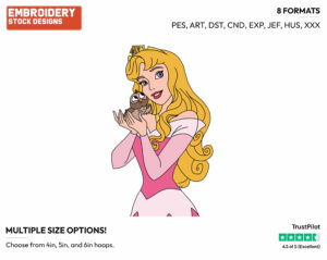 Aurora, Owl - Disney's Sleeping Beauty - Embroidery Design in 3 sizes & 8 formats