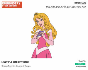 Aurora Holding Book - Disney's Sleeping Beauty - Embroidery Design in 3 sizes & 8 formats