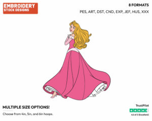 Pretty Aurora - Disney's Sleeping Beauty - Embroidery Design in 3 sizes & 8 formats