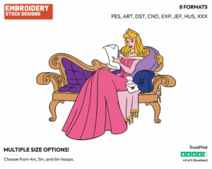 Aurora - Disney's Sleeping Beauty - Embroidery Design in 3 sizes & 8 formats