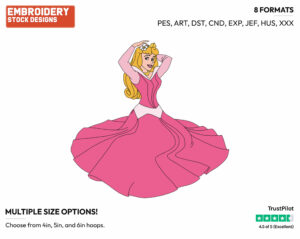 Aurora - Disney's Sleeping Beauty - Embroidery Design in 3 sizes & 8 formats