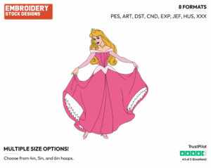 Aurora - Disney's Sleeping Beauty - Embroidery Design in 3 sizes & 8 formats