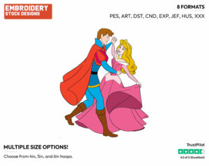 Aurora, Phillip Dancing - Disney's Sleeping Beauty - Embroidery Design in 3 sizes & 8 formats