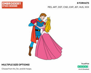 Aurora, Phillip Dancing - Disney's Sleeping Beauty - Embroidery Design in 3 sizes & 8 formats