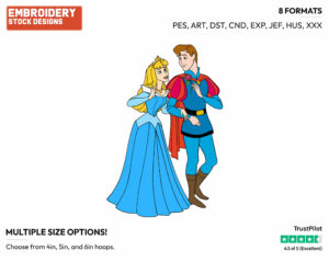 Aurora, Phillip - Disney's Sleeping Beauty - Embroidery Design in 3 sizes & 8 formats