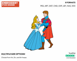 Aurora, Phillip Dancing - Disney's Sleeping Beauty - Embroidery Design in 3 sizes & 8 formats