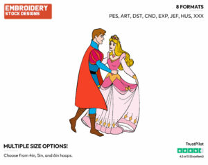 Aurora, Phillip - Disney's Sleeping Beauty - Embroidery Design in 3 sizes & 8 formats