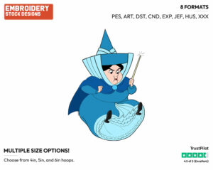 Peeved Merryweather - Disney's Sleeping Beauty - Embroidery Design in 3 sizes & 8 formats