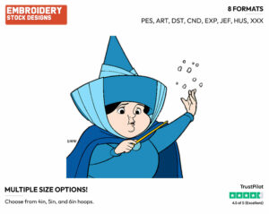Merryweather - Disney's Sleeping Beauty - Embroidery Design in 3 sizes & 8 formats