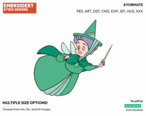 Fauna - Disney's Sleeping Beauty - Embroidery Design in 3 sizes & 8 formats