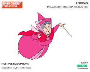 Flora - Disney's Sleeping Beauty - Embroidery Design in 3 sizes & 8 formats
