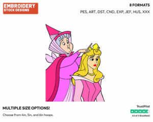 Aurora, Flora - Disney's Sleeping Beauty - Embroidery Design in 3 sizes & 8 formats