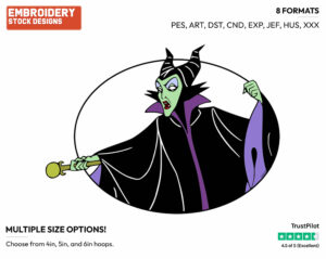 Maleficent - Disney's Sleeping Beauty - Embroidery Design in 3 sizes & 8 formats