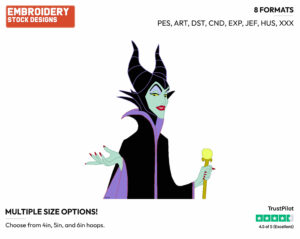 Maleficent - Disney's Sleeping Beauty - Embroidery Design in 3 sizes & 8 formats