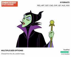 Maleficent - Disney's Sleeping Beauty - Embroidery Design in 3 sizes & 8 formats
