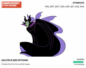 Maleficent - Disney's Sleeping Beauty - Embroidery Design in 3 sizes & 8 formats