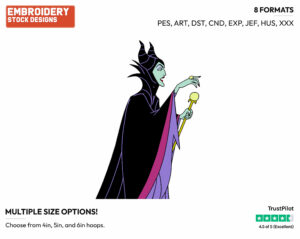 Maleficent - Disney's Sleeping Beauty - Embroidery Design in 3 sizes & 8 formats