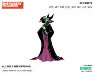 Maleficent - Disney's Sleeping Beauty - Embroidery Design in 3 sizes & 8 formats