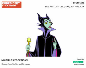 Maleficent - Disney's Sleeping Beauty - Embroidery Design in 3 sizes & 8 formats