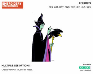 Maleficent, Diablo - Disney's Sleeping Beauty - Embroidery Design in 3 sizes & 8 formats