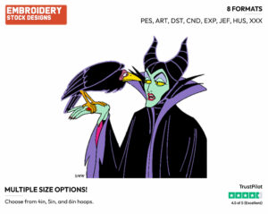 Maleficent, Diablo - Disney's Sleeping Beauty - Embroidery Design in 3 sizes & 8 formats