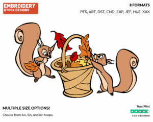 Squirrels - Disney's Sleeping Beauty - Embroidery Design in 3 sizes & 8 formats