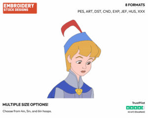 Young Prince Phillip - Disney's Sleeping Beauty - Embroidery Design in 3 sizes & 8 formats
