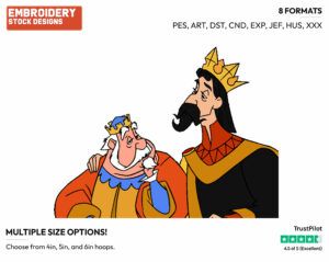 King Stefan, King Hubert - Disney's Sleeping Beauty - Embroidery Design in 3 sizes & 8 formats