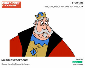 King Hubert - Disney's Sleeping Beauty - Embroidery Design in 3 sizes & 8 formats