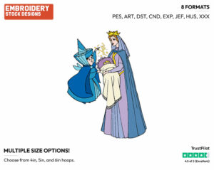 Baby Aurora, Queen Leah, Merryweather - Disney's Sleeping Beauty - Embroidery Design in 3 sizes & 8 formats