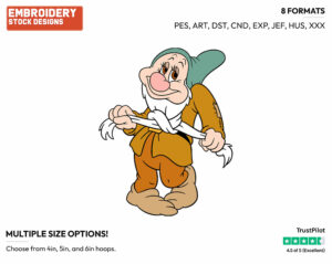 Tying His Beard In A Knot - Disney's Snow White and the Seven Dwarfs - Embroidery Design in 3 sizes & 8 formats