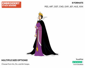 Evil Queen - Disney's Snow White and the Seven Dwarfs - Embroidery Design in 3 sizes & 8 formats