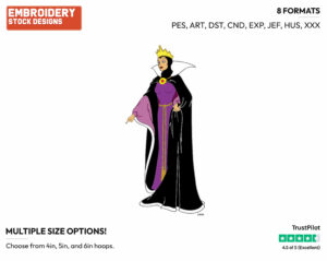 Evil Queen - Disney's Snow White and the Seven Dwarfs - Embroidery Design in 3 sizes & 8 formats