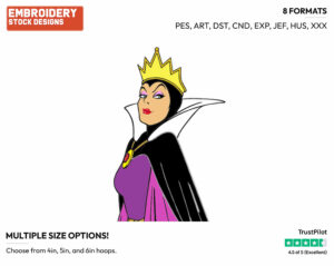 Evil Queen - Disney's Snow White and the Seven Dwarfs - Embroidery Design in 3 sizes & 8 formats