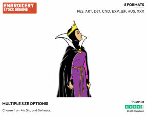 Evil Queen - Disney's Snow White and the Seven Dwarfs - Embroidery Design in 3 sizes & 8 formats