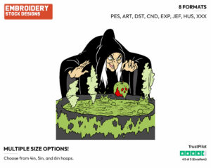Witch Poisoned Apple - Disney's Snow White and the Seven Dwarfs - Embroidery Design in 3 sizes & 8 formats