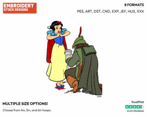 Snow White, Huntsman - Disney's Snow White and the Seven Dwarfs - Embroidery Design in 3 sizes & 8 formats