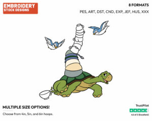Turtle Carrying Dishes - Disney's Snow White and the Seven Dwarfs - Embroidery Design in 3 sizes & 8 formats