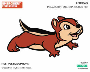 Chipmunk - Disney's Snow White and the Seven Dwarfs - Embroidery Design in 3 sizes & 8 formats