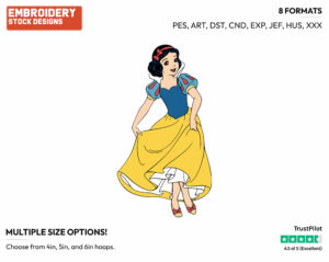 Snow White Smiling - Disney's Snow White and the Seven Dwarfs - Embroidery Design in 3 sizes & 8 formats