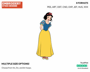 Snow White Posing - Disney's Snow White and the Seven Dwarfs - Embroidery Design in 3 sizes & 8 formats