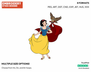 Snow White With An Owl - Disney's Snow White and the Seven Dwarfs - Embroidery Design in 3 sizes & 8 formats