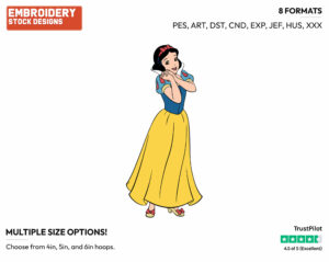 Snow White - Disney's Snow White and the Seven Dwarfs - Embroidery Design in 3 sizes & 8 formats