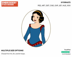 Snow White - Disney's Snow White and the Seven Dwarfs - Embroidery Design in 3 sizes & 8 formats