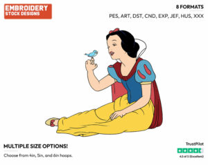 Snow White, Bird - Disney's Snow White and the Seven Dwarfs - Embroidery Design in 3 sizes & 8 formats