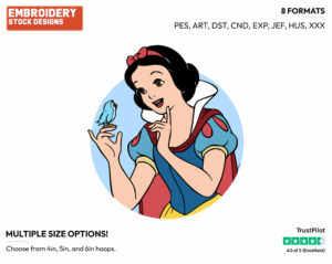 Snow White, Bird - Disney's Snow White and the Seven Dwarfs - Embroidery Design in 3 sizes & 8 formats
