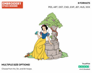 Snow White, Wishing Well - Disney's Snow White and the Seven Dwarfs - Embroidery Design in 3 sizes & 8 formats