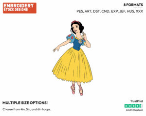 Ballerina Snow White - Disney's Snow White and the Seven Dwarfs - Embroidery Design in 3 sizes & 8 formats